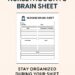 Free NurseThoughts brain sheet download graphic with organized sections for patient info, vitals, meds, and tasks, plus a bold ‘Download PDF’ button